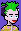 A BROS pixel character in the spotlight